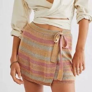 Free people sunset knit wrap skirt